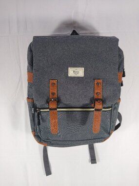Ronyes Laptop Shoulder Backpack Gray School Bag Books Travel Used